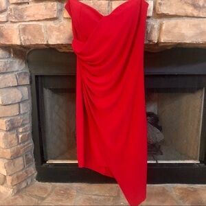 NWT Mystic Red, strapless, sweetheart dress. Asymmetric.  Size 16